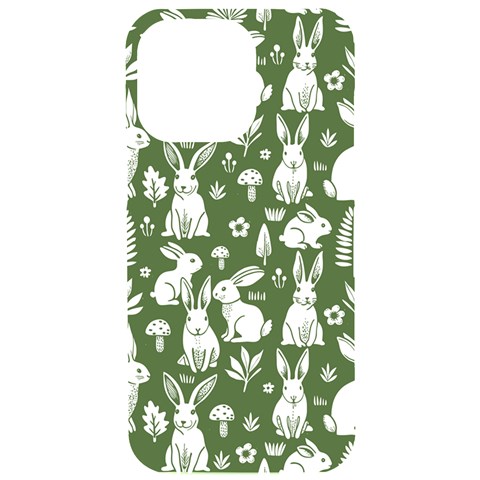 Easter bunny pattern iPhone 15 Pro Max Black UV Print PC Hardshell Case from ArtsNow.com Front