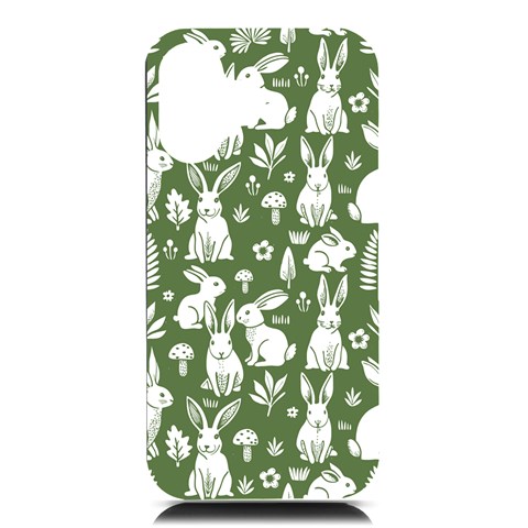 Easter bunny pattern iPhone 16 Black UV Print PC Hardshell Case from ArtsNow.com Front