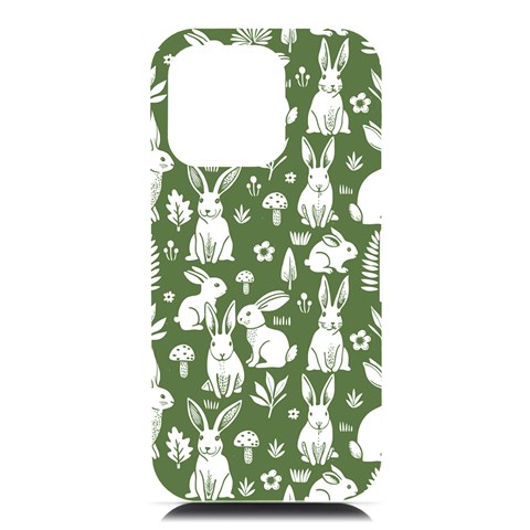 Easter bunny pattern iPhone 16 Pro Max Black UV Print PC Hardshell Case from ArtsNow.com Front