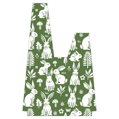 Easter bunny pattern Japanese Wrist Knot Bag from ArtsNow.com Front