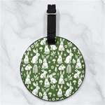 Easter bunny pattern Nappa Leather Luggage Tag Round