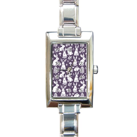 Easter bunny pattern Rectangle Italian Charm Watch from ArtsNow.com Front