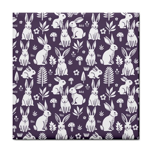 Easter bunny pattern Tile Coaster from ArtsNow.com Front
