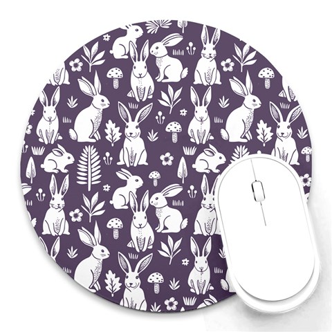 Easter bunny pattern Round Mousepad from ArtsNow.com Front