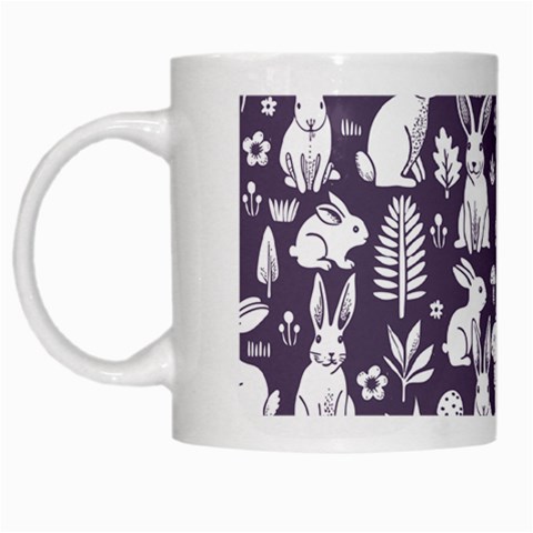 Easter bunny pattern White Mug from ArtsNow.com Left