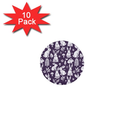 Easter bunny pattern 1  Mini Buttons (10 pack)  from ArtsNow.com Front
