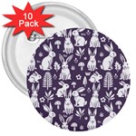 Easter bunny pattern 3  Buttons (10 pack) 