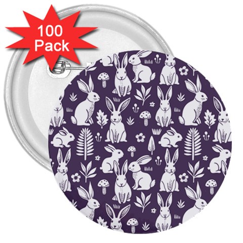 Easter bunny pattern 3  Buttons (100 pack)  from ArtsNow.com Front