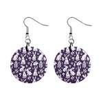 Easter bunny pattern Mini Button Earrings
