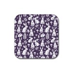 Easter bunny pattern Rubber Coaster (Square)