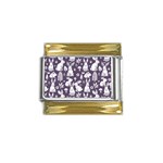 Easter bunny pattern Gold Trim Italian Charm (9mm)