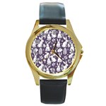 Easter bunny pattern Round Gold Metal Watch
