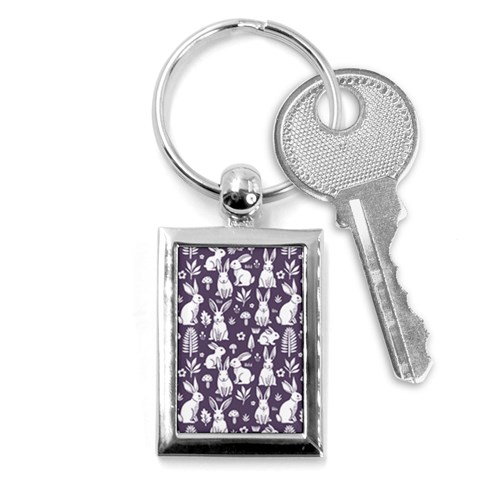 Easter bunny pattern Key Chain (Rectangle) from ArtsNow.com Front