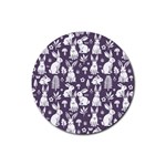 Easter bunny pattern Rubber Coaster (Round)