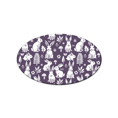 Easter bunny pattern Sticker (Oval) from ArtsNow.com Front