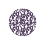 Easter bunny pattern Magnet 3  (Round)