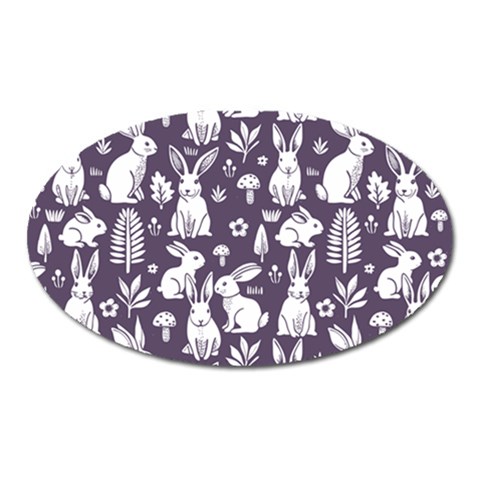 Easter bunny pattern Oval Magnet from ArtsNow.com Front