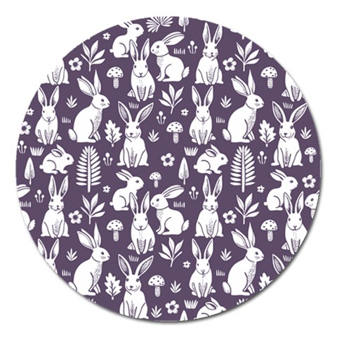 Easter bunny pattern Magnet 5  (Round) from ArtsNow.com Front