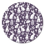 Easter bunny pattern Magnet 5  (Round)