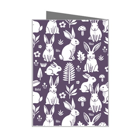 Easter bunny pattern Mini Greeting Card from ArtsNow.com Right