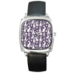 Easter bunny pattern Square Metal Watch