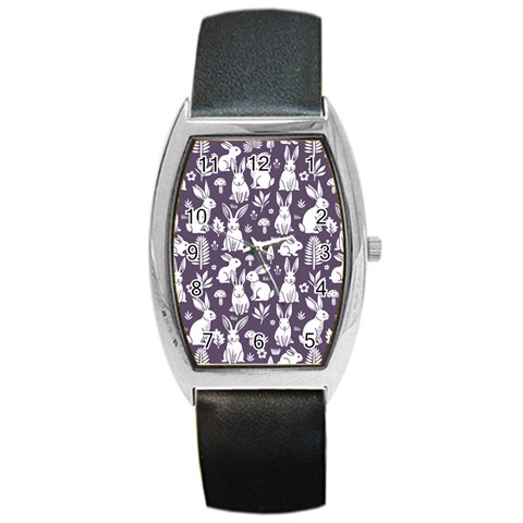 Easter bunny pattern Barrel Style Metal Watch from ArtsNow.com Front