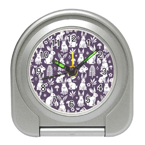 Easter bunny pattern Travel Alarm Clock from ArtsNow.com Front