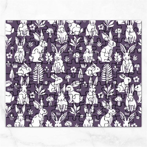 Easter bunny pattern Rectangular Jigsaw Puzzl from ArtsNow.com Front