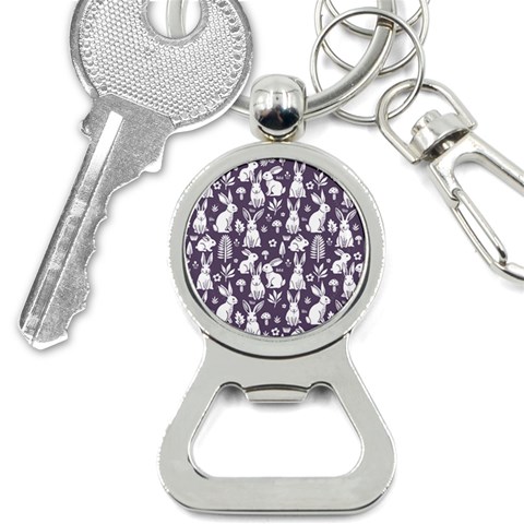 Easter bunny pattern Bottle Opener Key Chain from ArtsNow.com Front