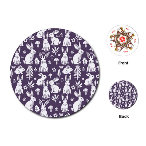 Easter bunny pattern Playing Cards Single Design (Round) from ArtsNow.com Front