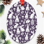 Easter bunny pattern Oval Ornament (Two Sides)