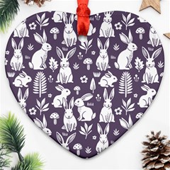 Easter bunny pattern Heart Ornament (Two Sides) from ArtsNow.com Front