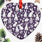 Easter bunny pattern Heart Ornament (Two Sides)