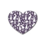 Easter bunny pattern Rubber Heart Coaster (4 pack)