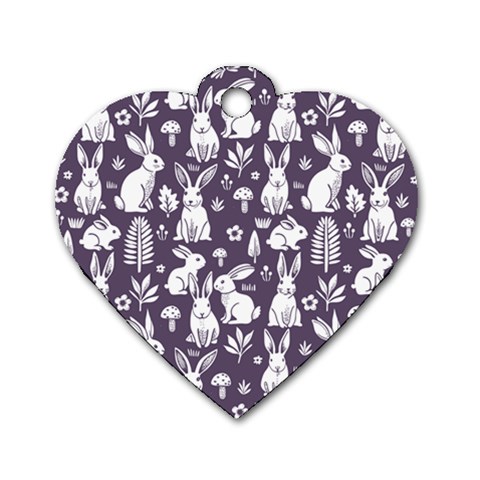 Easter bunny pattern Dog Tag Heart (Two Sides) from ArtsNow.com Front