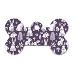 Easter bunny pattern Dog Tag Bone (Two Sides)