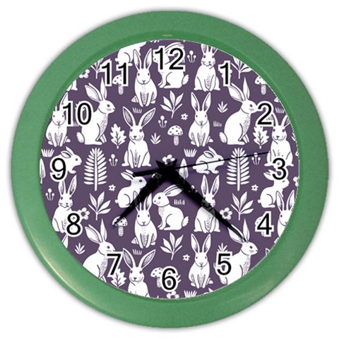 Easter bunny pattern Color Wall Clock from ArtsNow.com Front