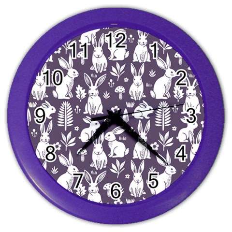 Easter bunny pattern Color Wall Clock from ArtsNow.com Front