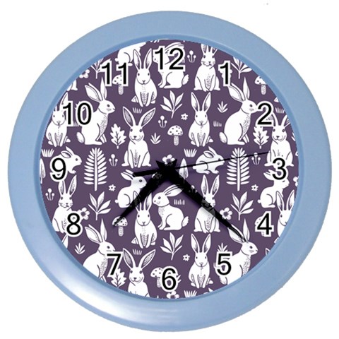 Easter bunny pattern Color Wall Clock from ArtsNow.com Front