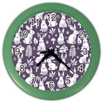 Easter bunny pattern Color Wall Clock