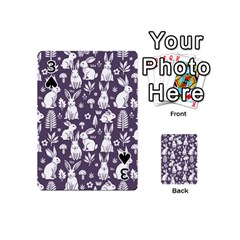 Easter bunny pattern Playing Cards 54 Designs (Mini) from ArtsNow.com Front - Spade3