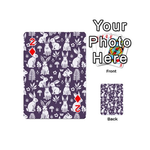 Easter bunny pattern Playing Cards 54 Designs (Mini) from ArtsNow.com Front - Diamond2
