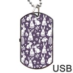 Easter bunny pattern Dog Tag USB Flash (One Side)