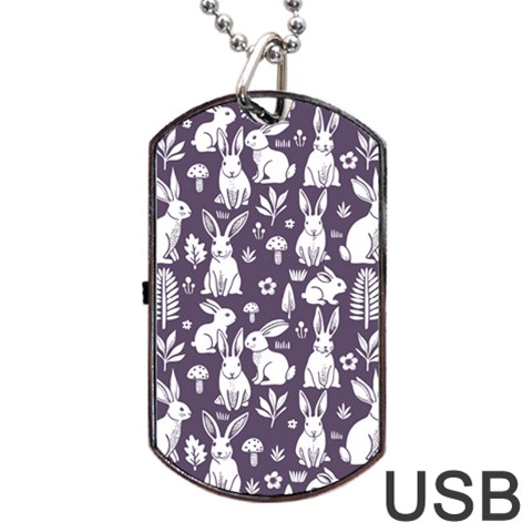 Easter bunny pattern Dog Tag USB Flash (Two Sides) from ArtsNow.com Front