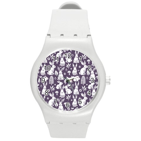 Easter bunny pattern Round Plastic Sport Watch (M) from ArtsNow.com Front