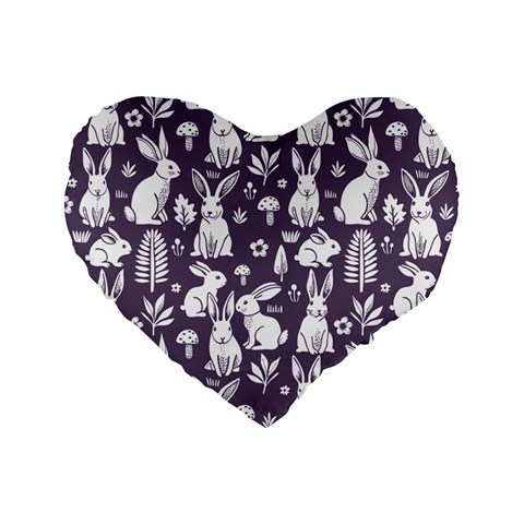 Easter bunny pattern Standard 16  Premium Heart Shape Cushions from ArtsNow.com Front