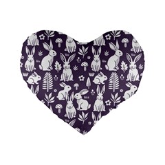 Easter bunny pattern Standard 16  Premium Heart Shape Cushions from ArtsNow.com Front
