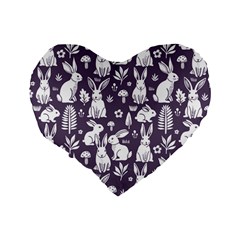 Easter bunny pattern Standard 16  Premium Heart Shape Cushions from ArtsNow.com Back