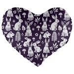 Easter bunny pattern Large 19  Premium Heart Shape Cushions
