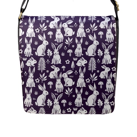 Easter bunny pattern Flap Closure Messenger Bag (L) from ArtsNow.com Front